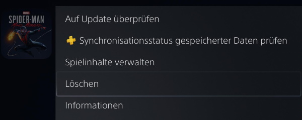 PS5-Spiel deinstallieren und Spielstand behalten