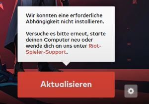 Valorant Installation funktioniert nicht