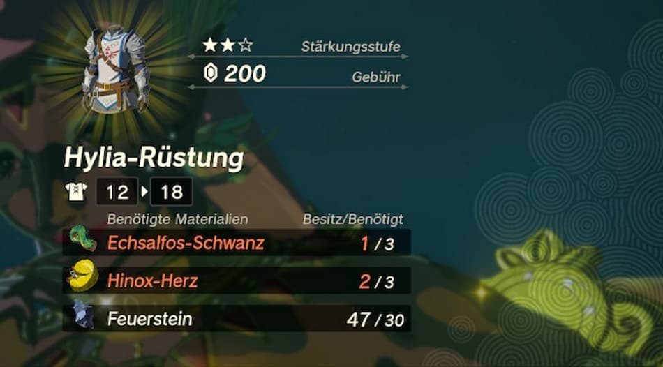 Hylia-Rüstung verbessern