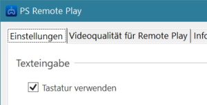 Remote Play mit Maus und Tastatur