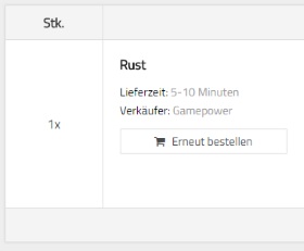 Bestellung bei dem Verkäufer Gamepower