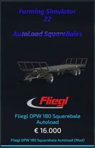 LS22 Ballen Autoload Anhänger