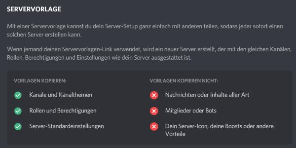 Discord Server Vorlage nutzen
