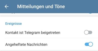 Telegram neuer Kontakt Benachrichtigung ausstellen