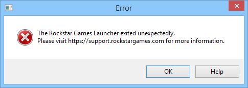 Der Rockstar Games Launcher wurde unerwartet beendet