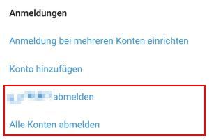 Instagram Anmeldungen löschen