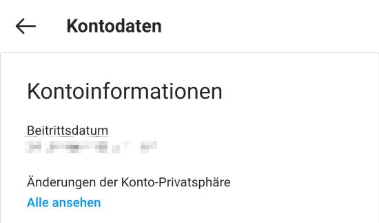 Instagram Erstellungsdatum sehen
