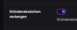 Twitch Gründerabzeichen ausblenden