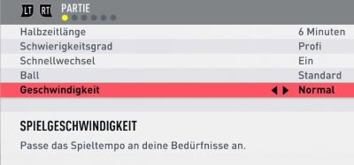 FIFA 20 Spielgeschwindigkeit ändern