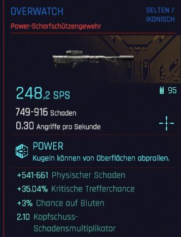 Cyberpunk 2077 bestes Scharfschützengewehr