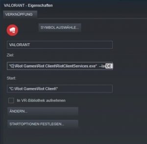 Valorant in Steam einbinden