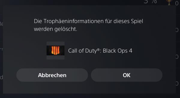 Playstation 5 Trophäe löschen