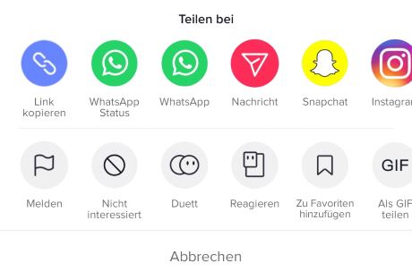 Link zum TikTok-Video kopieren