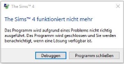 Sims 4 hängt sich auf