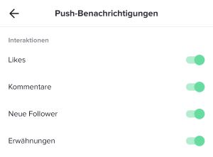 TikTok Benachrichtigungen