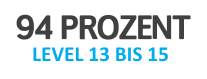 94 Prozent Lösung mit den Antworten für Level 13, Level 14 und Level 15