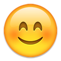 Lächelnder Smiley mit roten Wangen