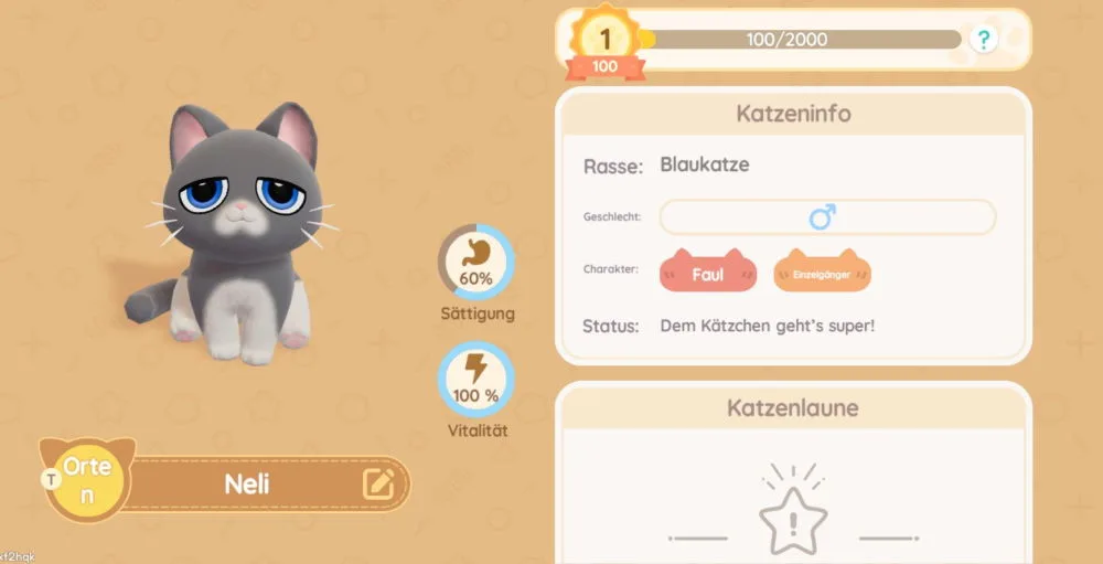 Sättigung der Katze