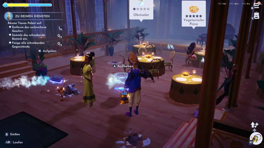 Tianas Palast aufräumen