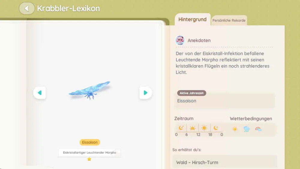 Eiskristallartiger Leuchtender Morpho