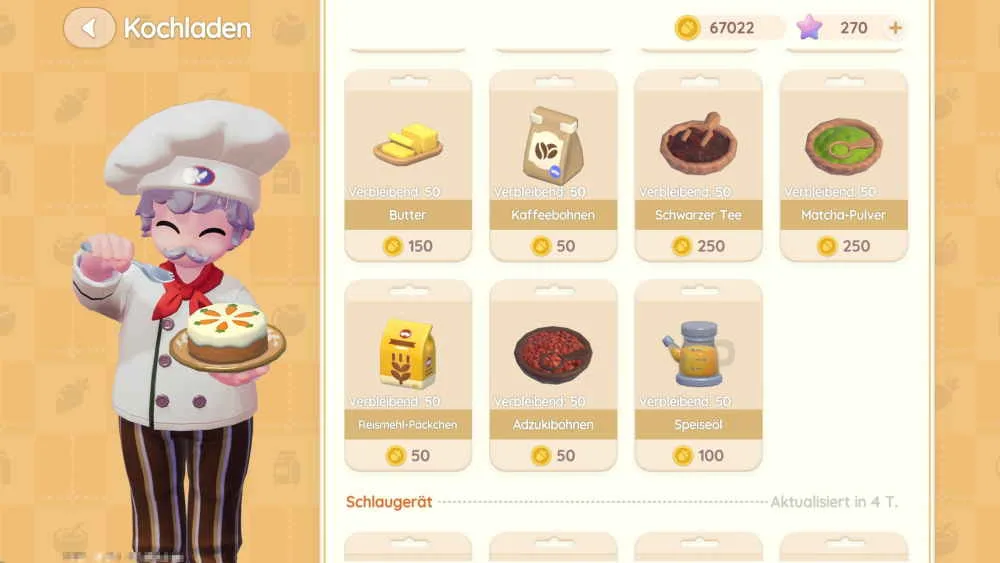 Zutaten im Kochladen kaufen